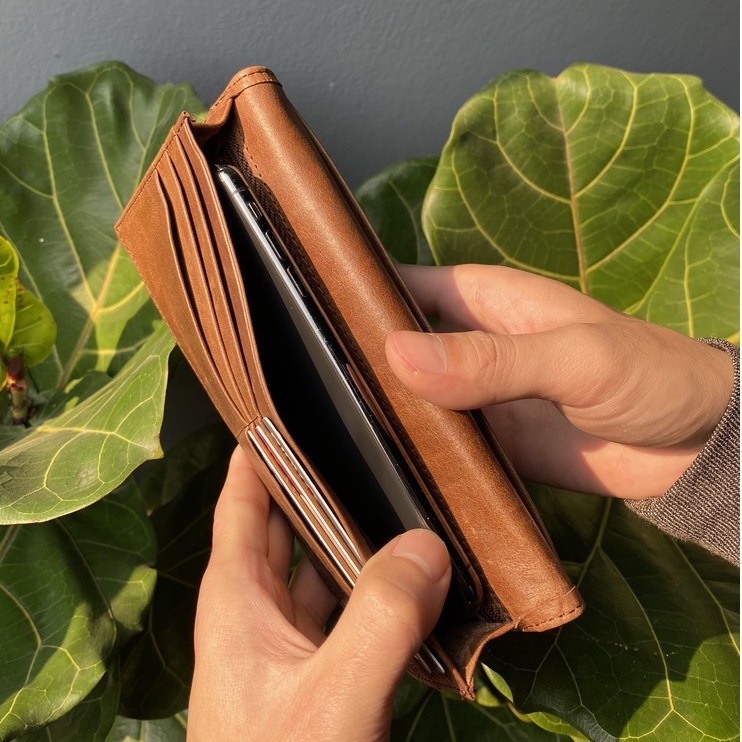 Ví cầm tay nam nữ chính hãng Tuấn Tú - Bóp ví dài da bò thật 100% có ngăn đựng điện thoại - Tặng kèm hộp đựng xịn sò