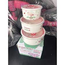 Bộ thố sứ 3 món cao cấp Quà tăng từ Wakodo/kinh đô
