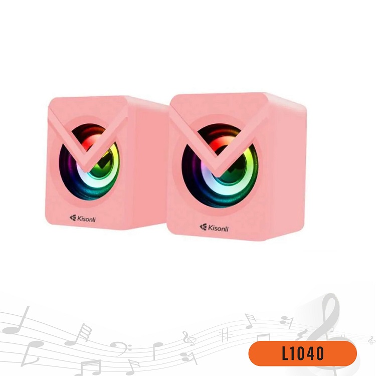 Loa 2.0 Kisonli L-1040 Pink LED