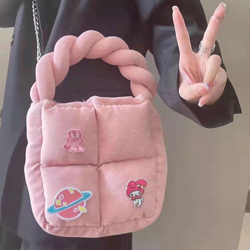 Túi Xách Mini Bằng Vải Nhung Cotton Mềm Mại Thời Trang