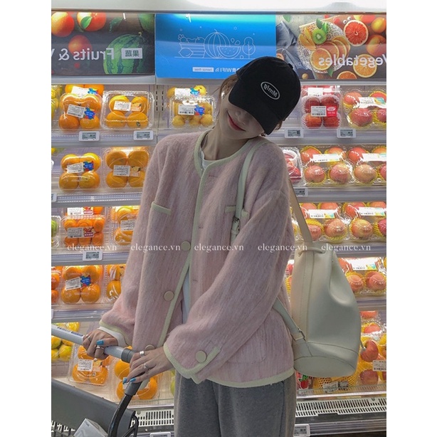 (SẴN - VIDEO THẬT) Áo khoác màu pastel chất liệu cashmere mềm mại đứng form phong cách Hàn Quốc