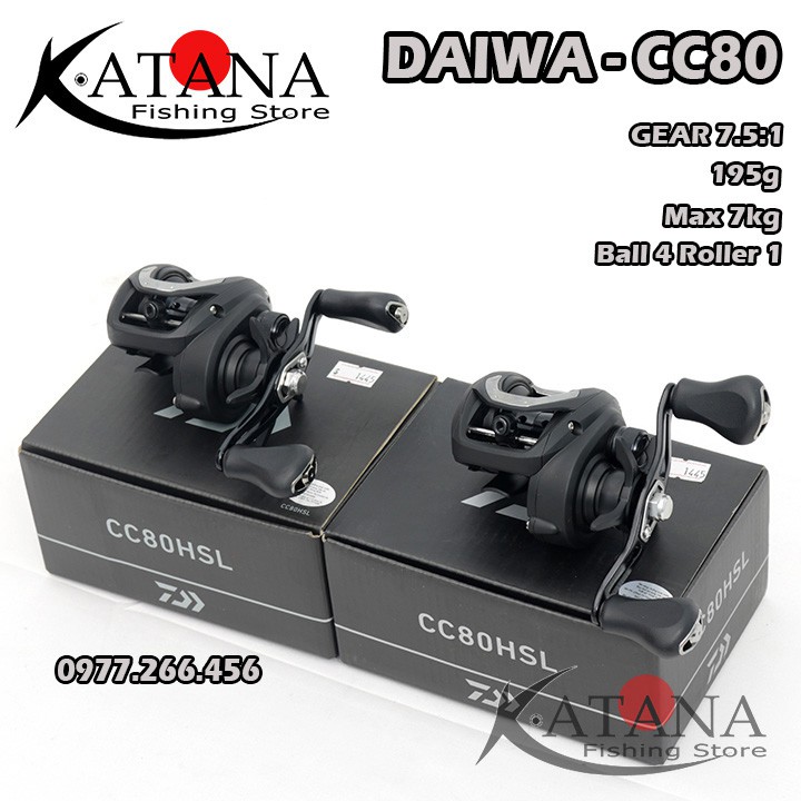 Máy câu Lure - máy ngang Daiwa CC80HSL - New 2019 - Giá Rẻ