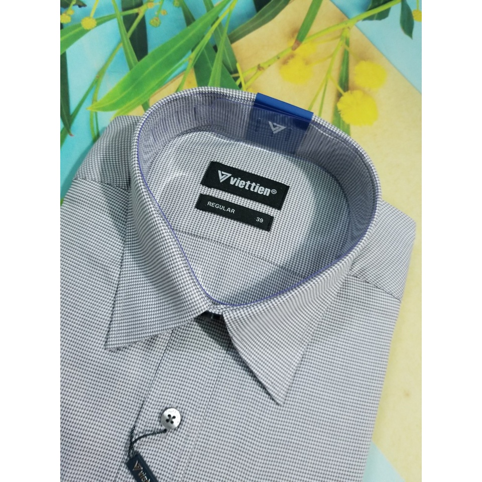 Aó sơ mi nam Việt Tiến dài tay mã 1P0259NT4 chính hãng, cao cấp  - form suông REGULAR - tà bầu . HỌA TIẾT.SHOP HỨA