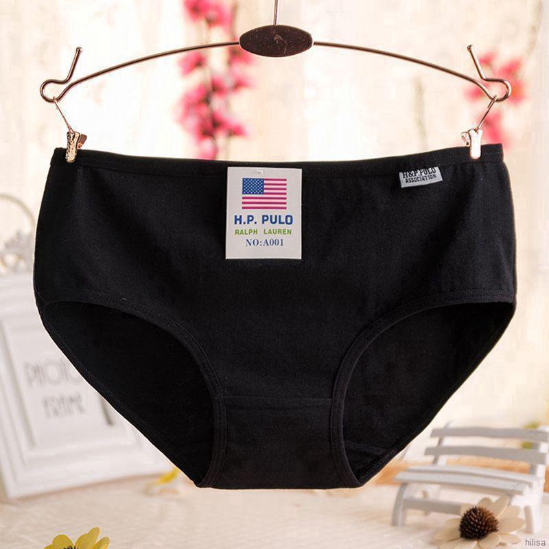 Ready Stock Hotsale Women Solid Plus Size Cotton Panties