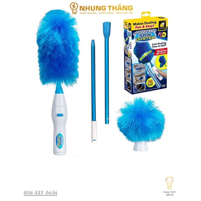Chổi Lau Bụi Tự Động Spin Duster VS-5092 - Đầu Chổi Công Nghệ Tĩnh Điện Lau Bụi Cực Tốt - Pin Sạc Tích Điện