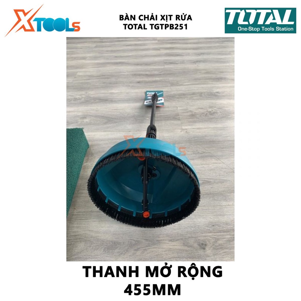 Bàn chải xịt rửa TOTAL TGTPB251 Dụng cụ vệ sinh, Kích thước 250mm, chất liệu nhựa PP và PA66+30GF, với 1 thanh mở rộng