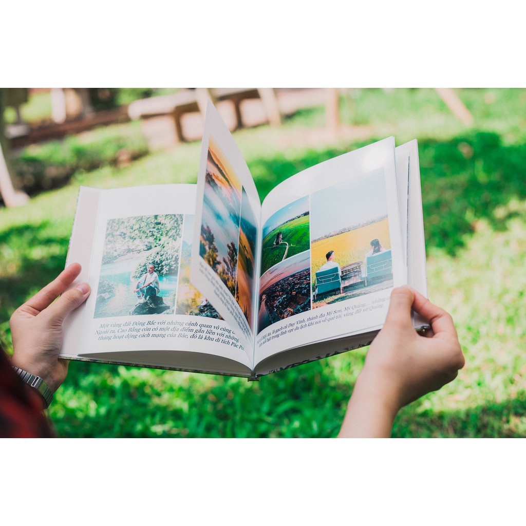 In sách ảnh theo yêu cầu bìa cứng 20 trang 20 x 20cm, In 4K siêu nét trên app NIZI
