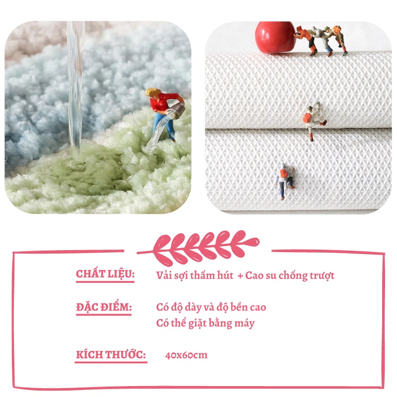 Thảm Sợi Chống Trượt Ngắn 40*60cm