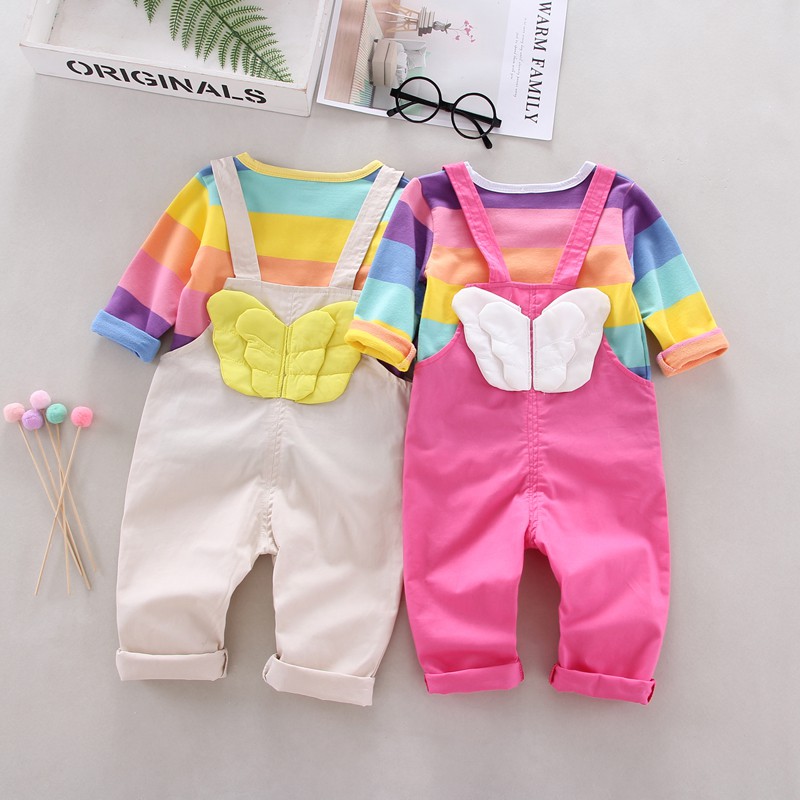 Set quần áo họa tiết cầu vồng xinh xắn dành cho các bé