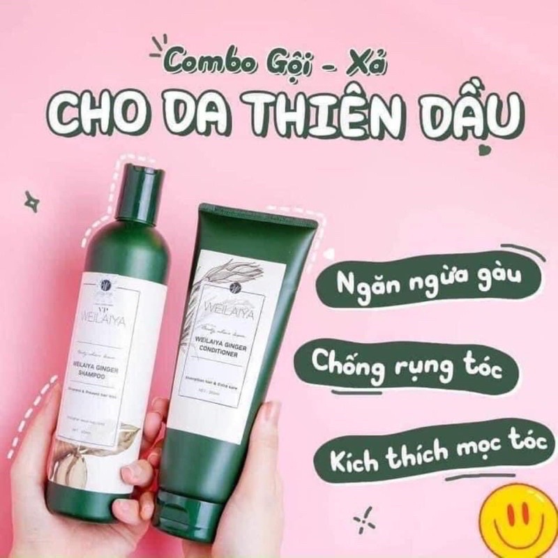 Dầu Gội Weilaiya Chính Hãng Gừng Thảo Dược Ngăn Rụng Tóc, Dầu Gội Gừng Xả Gừng Trắng Weilaiya Mọc Tóc