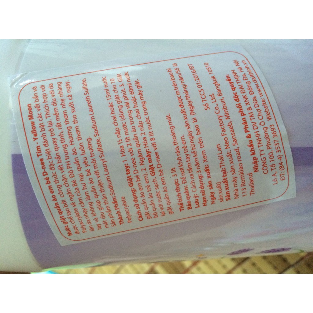 D-nee Dung dịch giặt quần áo cho bé Dnee Thái Lan 3000ml