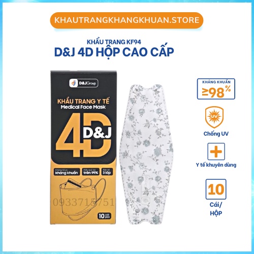 Khẩu Trang KF94 Cao Cấp - Khẩu Trang Kháng Khuẩn có Hoa Văn 4 lớp 4D - Hàng Mịn, đẹp - Tiêu Chuẩn quốc tế CE | FDA | ISO