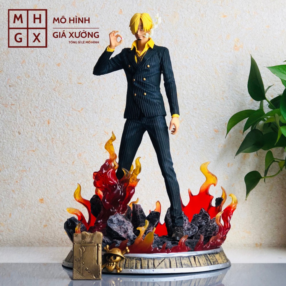 ( Có Led) Mô Hình Vinsmoke Sanji Hắc Cước (Chân Đen) Cao 36cm - Tượng Figure One Piece