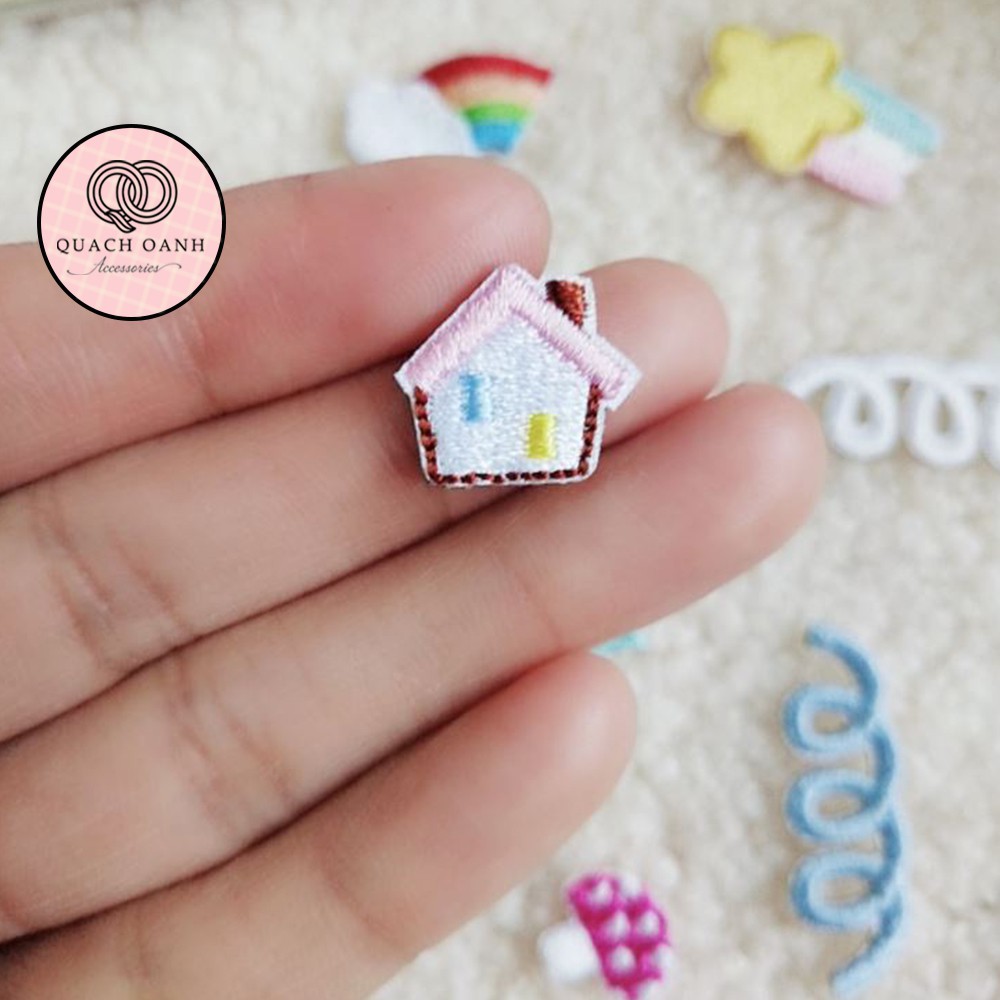 Sticker nhãn dán vải thêu hình thời tiết tự dính trang trí sổ, vở, mũ bảo hiểm tổng hợp 1 - ST09