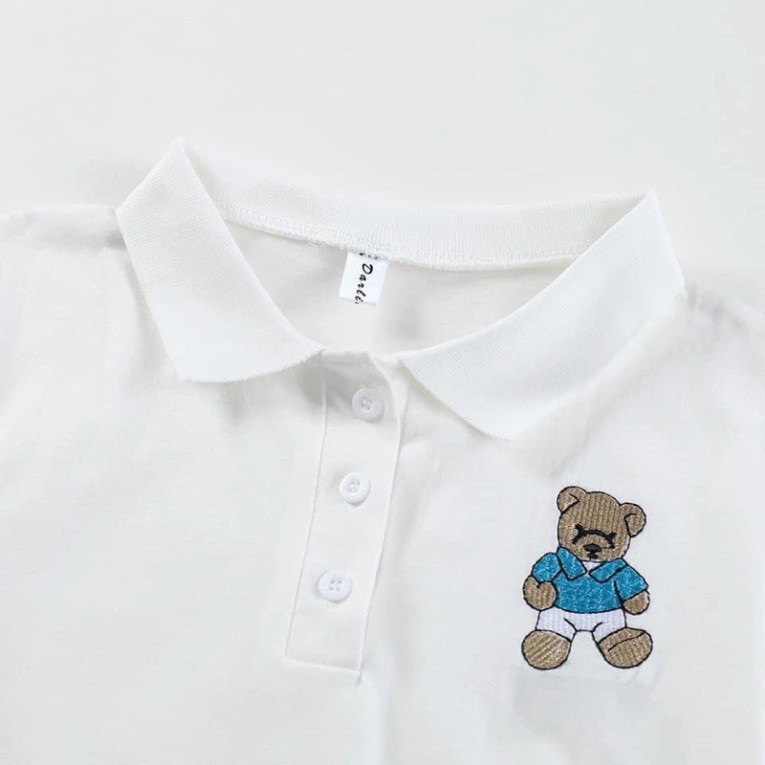 (Kho Sỉ Nam Đinh) VÁY POLO XOÈ THÊU GẤU