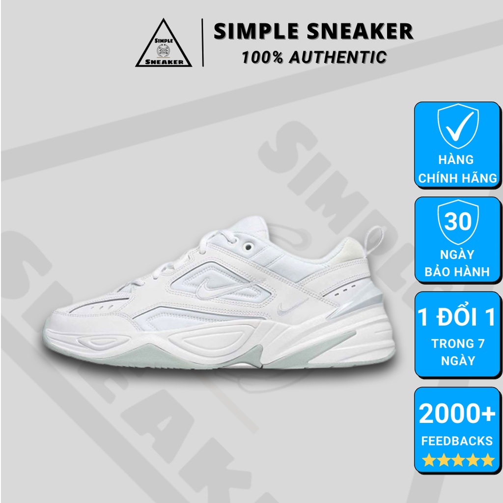 Giày Nike Chính Hãng FREESHIP Nike M2K Tekno All White - Giày Chunky Sneaker Nike M2K Chuẩn Auth - Simple Sneaker