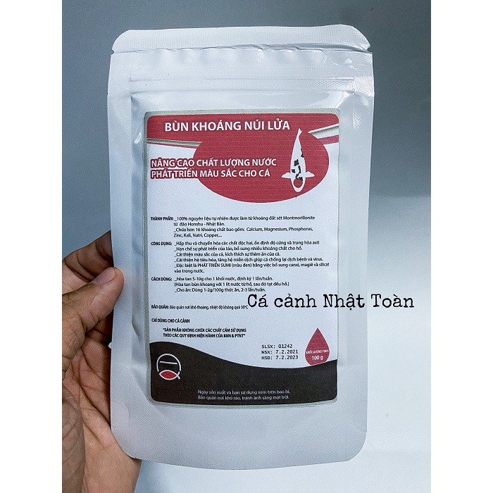 BÙN KHOÁNG NÚI LỬA NÂNG CAO CHẤT LƯỢNG NƯỚC TĂNG MÀU CHO CÁ ACPHARNO 100G