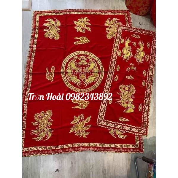 Khăn áo hầu đồng - áo bản mệnh , khăn phủ diện thêu phượng hàng trung