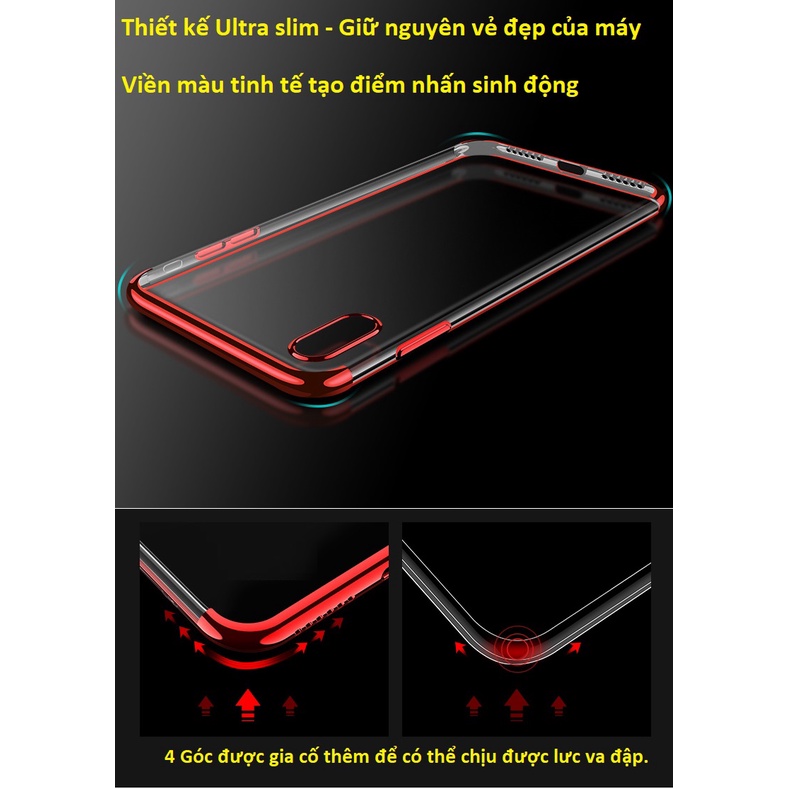 Thanh Lý Ốp Lưng Iphone, Chất liệu TPU trong suốt, Viền gương, cam kết không ố vàng theo thời gian