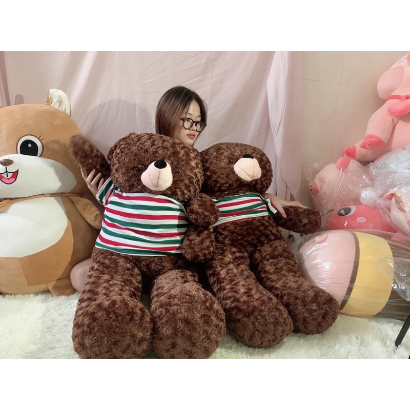 GẤU BÔNG TEDDY LÔNG XOẮN CAO CẤP SIZE 1m, 1m2 hàng VNXK