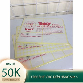 Nhãn Dán Decal Tomy,Nhãn dán TOMY khổ A5 đủ size (1 xấp)