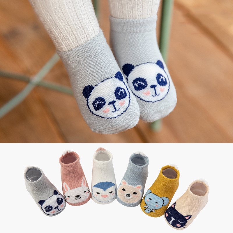 Tất Chống Trượt Hình Gấu Trúc Dễ Thương Cho Bé 0-3 Tuổi