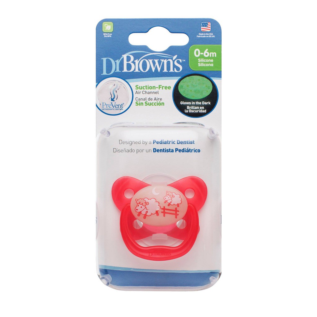 [Chính hãng] Ti giả chỉnh nha đầu dẹt Dr Brown's size 0-6m