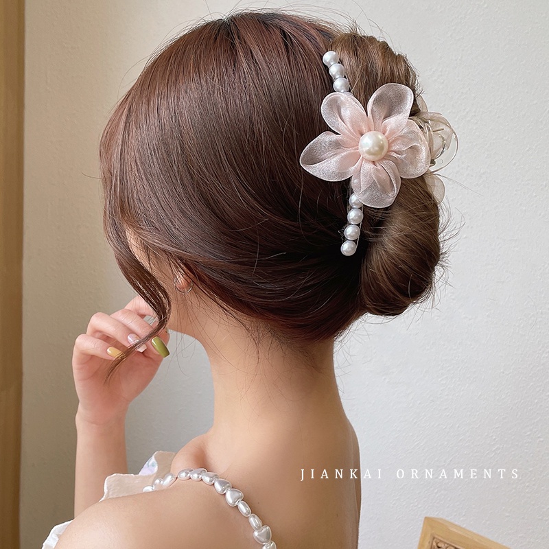 Kẹp Tóc Hình Hoa Đính Ngọc Trai Nhân Tạo Thời Trang Hàn Quốc Cho Nữ