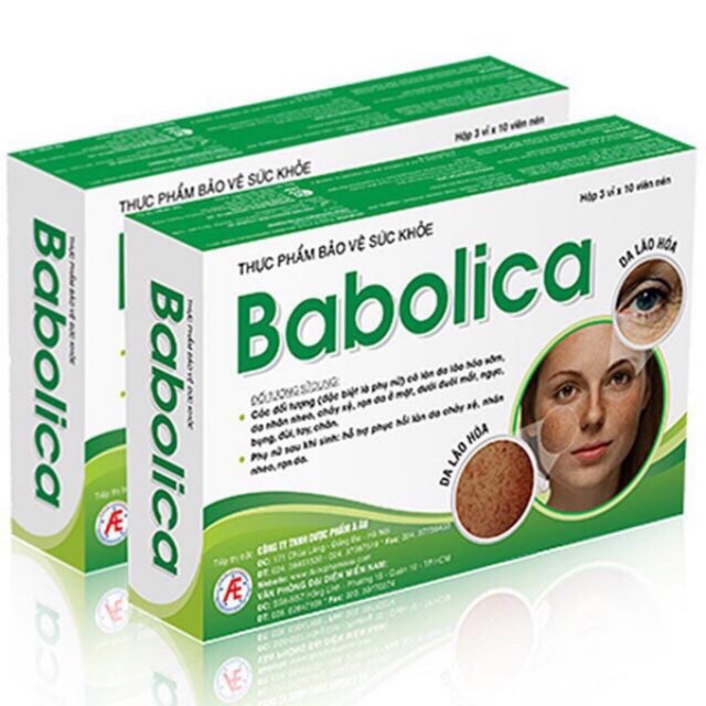 Viên uống Babolica (mua 1 hộp viên uống + 1 tuýp bôi babolica =320.000 đi)(chống lão hoá , chảy xệ)