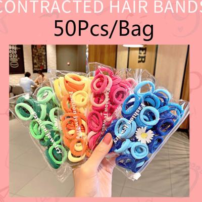 Set 50 Dây Buộc Tóc Gắn Hoa Cúc Xinh Xắn Dành Cho Nữ