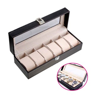 Hộp trưng bày đồng hồ đeo tay bằng da với 6 ngăn