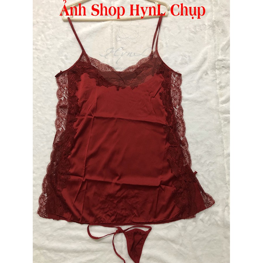 Đầm Ngủ Sexy 2 Dây Lụa Satin HynL Váy Ngủ Sexy Xuyên Thấu Gợi Cảm V004 | BigBuy360 - bigbuy360.vn