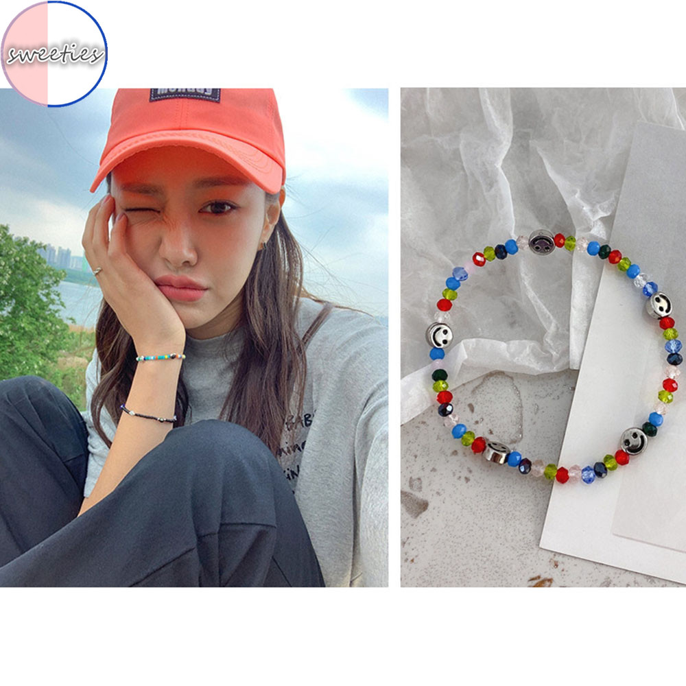 Vòng tay chuỗI hạt handmade hình mặt cườI nhiều màu đáng yêu phong cách hàn quốc | BigBuy360 - bigbuy360.vn