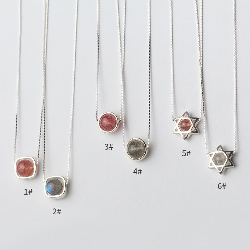 Dây chuyền bạc 925 đính đá phong thủy đơn giản mà sang trọng - Mã DCM004 DCM006 DCM007