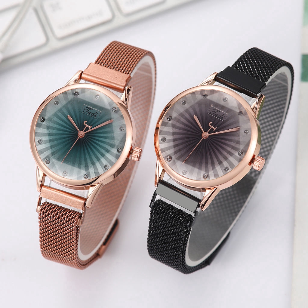 Đồng hồ đeo tay màu gradient phối khóa nam châm