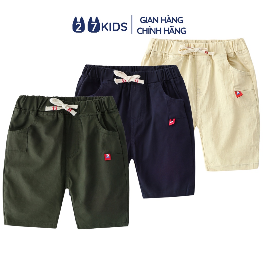 Quần short Kaki bé trai 27Kids WELLKIDS Quần đùi nam cho trẻ từ 2-10 tuổi BSKK2