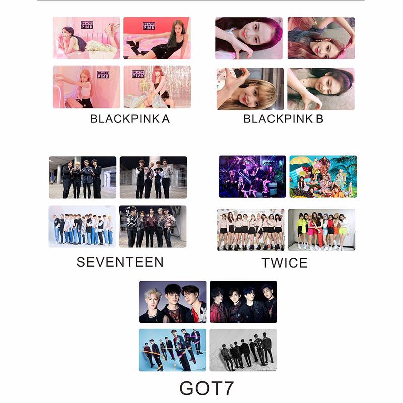 Bộ 4 thẻ trong suốt in hình nhóm nhạc KPOP GOT7 blackpink Twice
