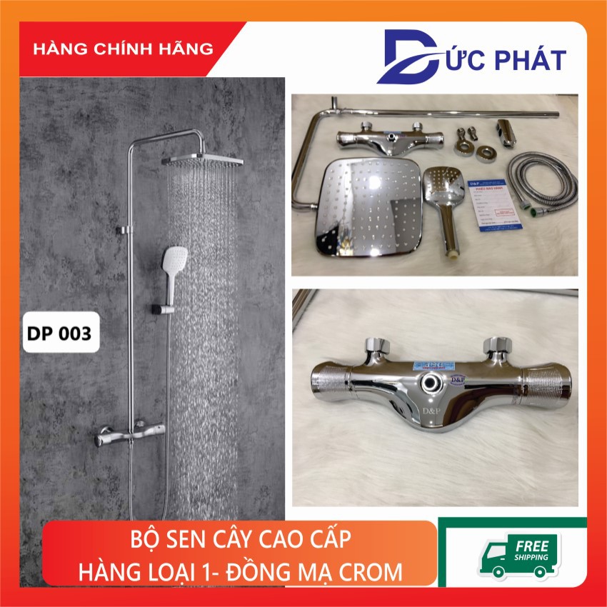 Sen cây cao cấp hàng đẹp, sen cây tắm đứng dày nặng đồng mạ crom DP03 kiểu dáng hiện đại