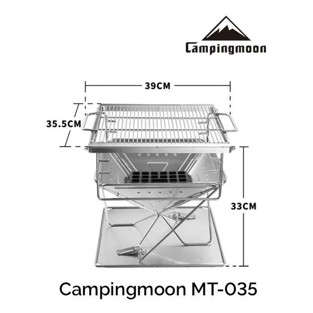 Bếp Nướng CAMPINGMOON MT-035 thép không gỉ,Trọng lượng： 14,6lb / 6,6kg | dvautomart