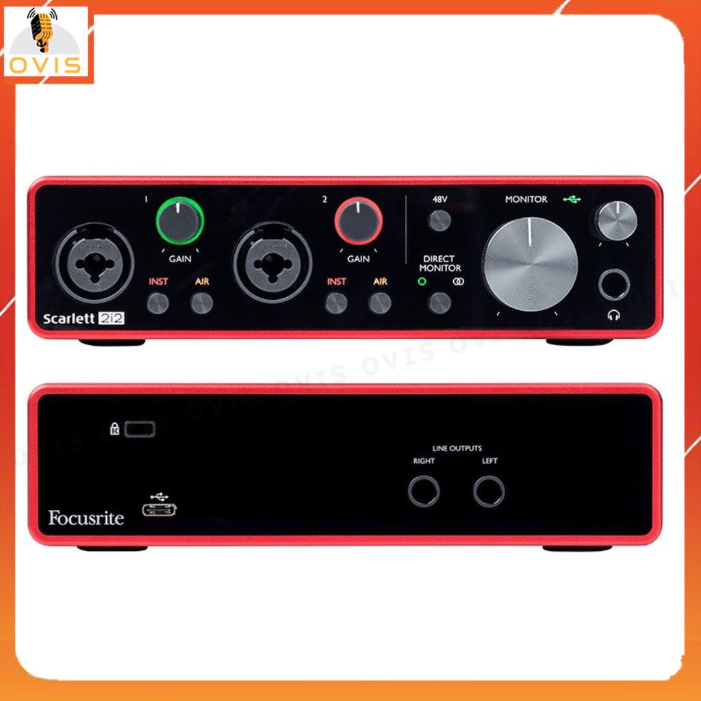Sound Card Thu Âm 2in, 2 Out, Phần Mềm Pro Pro Tools | Focusrite Scarlett 2i2 Gen 3