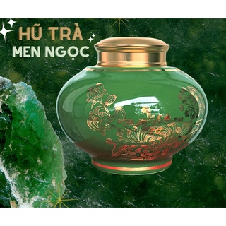 Lọ đựng trà bằng sứ men ngọc cao cấp
