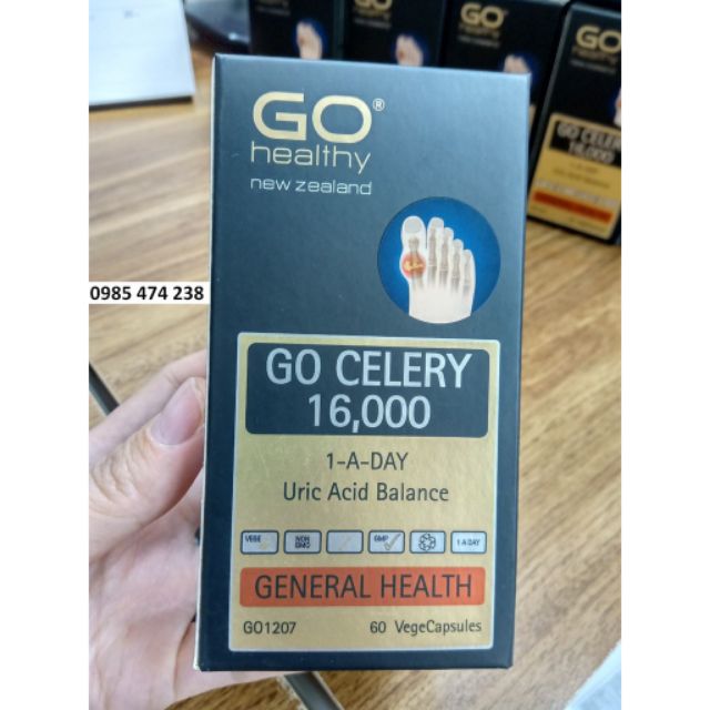 (BẢO HÀNH CHÍNH HÃNG) Viên uống phòng bệnh gút, giúp giảm sưng đau do Gout -Viên gút GO CELERY 16000mg_60 viên gout