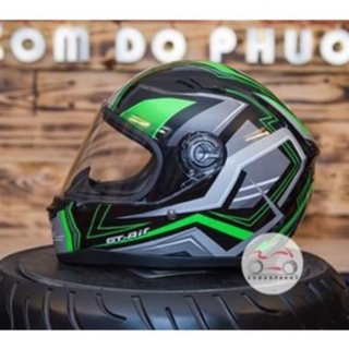 Mũ bảo hiểm full face AGU họa tiết GT Air Sọc xanh lá cây
