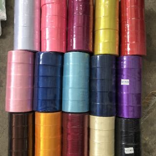 1 lốc ruy băng lụa trơn màu