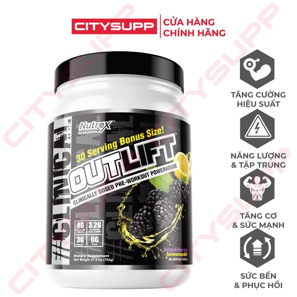 Outlift Pre-Workout Mạnh Nhất Thế Giới, Nước Uống Tăng Lực Made in USA, Citrulline, BCAA, Creatine, Beta-Alanine
