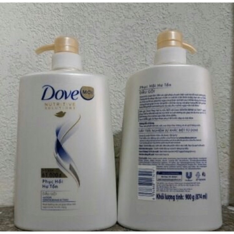 Dầu gội Dove phục hồi hư tổn 900g HÀNG CÔNG TY ,phụ hồi hư tổn  chống khô sơ trẻ ngọn giúp mái tóc bạn bồng