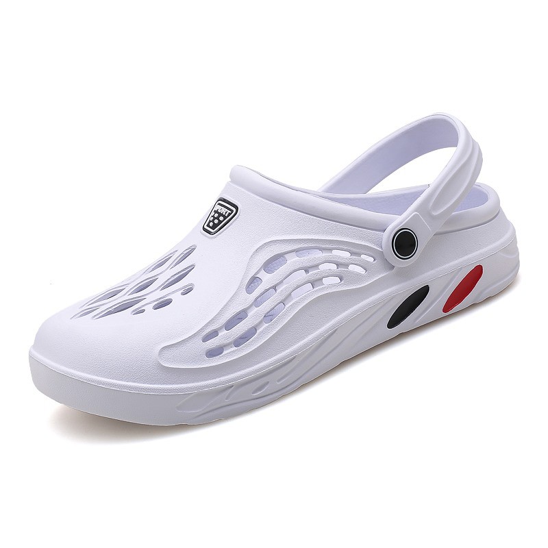 Dép YOZOH Dành Cho Nam Màu Trắng Thiết Kế Có Lỗ Đi Trong Nhà Size 36-45