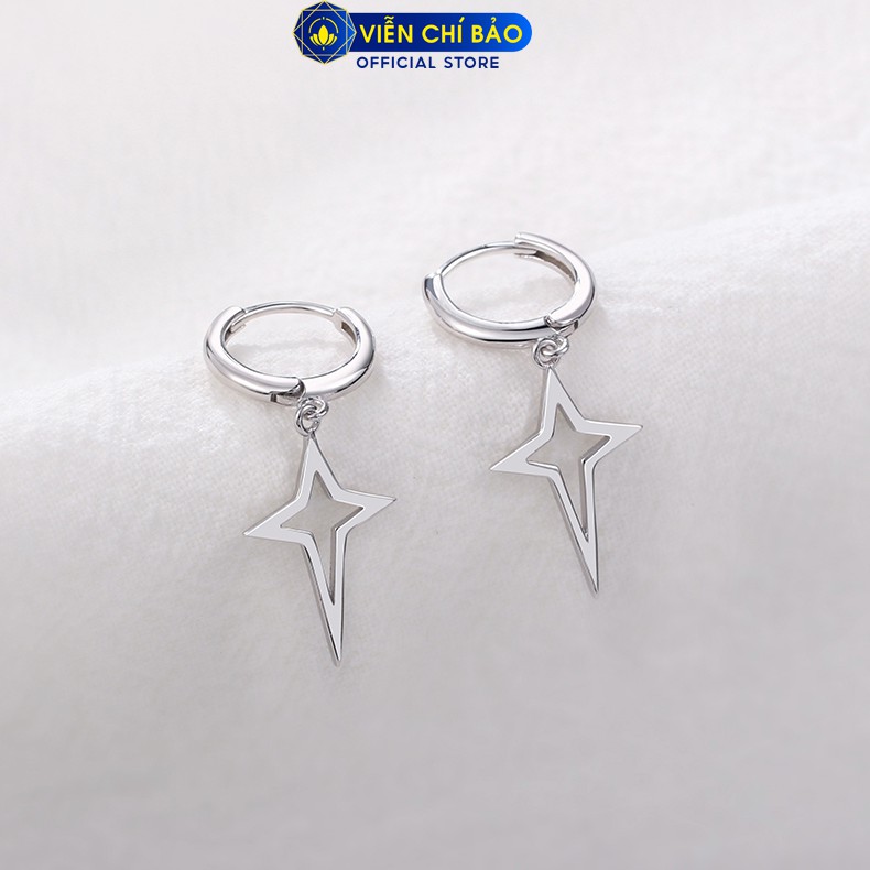 Bông tai bạc nữ hình Sao Băng chất liệu bạc 925 thời trang phụ kiện trang sức nữ Viễn Chí Bảo B400413
