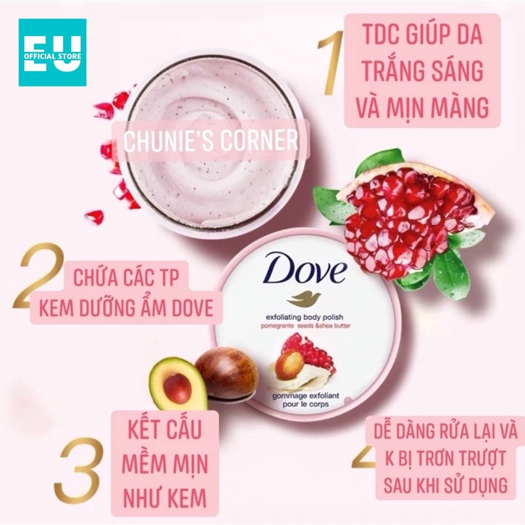 [ Bản Đức ] Tẩy Da Chết Toàn Thân DOVE Chăm Sóc Da Dưỡng Trắng Cấp Ẩm Exfoliating Body Polish | BigBuy360 - bigbuy360.vn