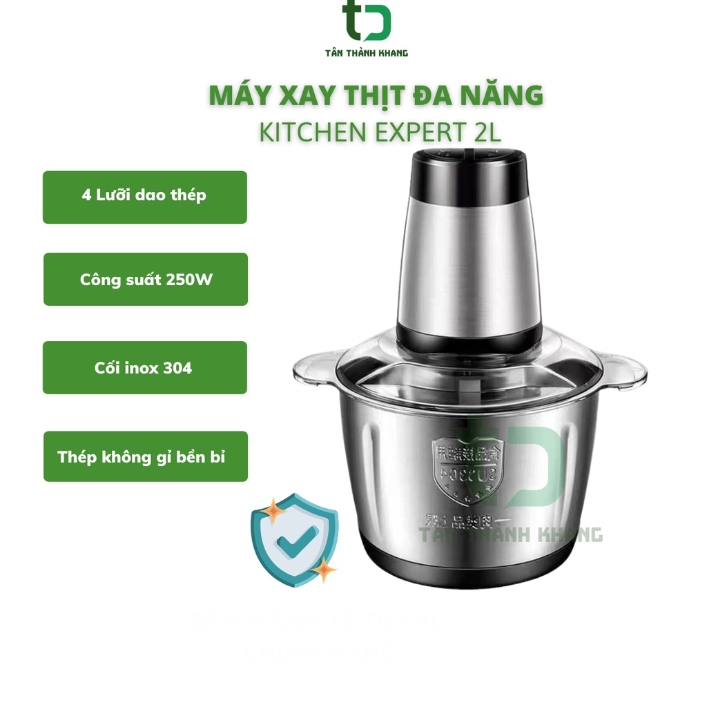 Máy Xay Thịt Đa Năng ⚡️FREESHIP⚡️Máy Xay Chính Hãng KITCHEN 2 Lít_ Bảo Hành 12 Tháng .